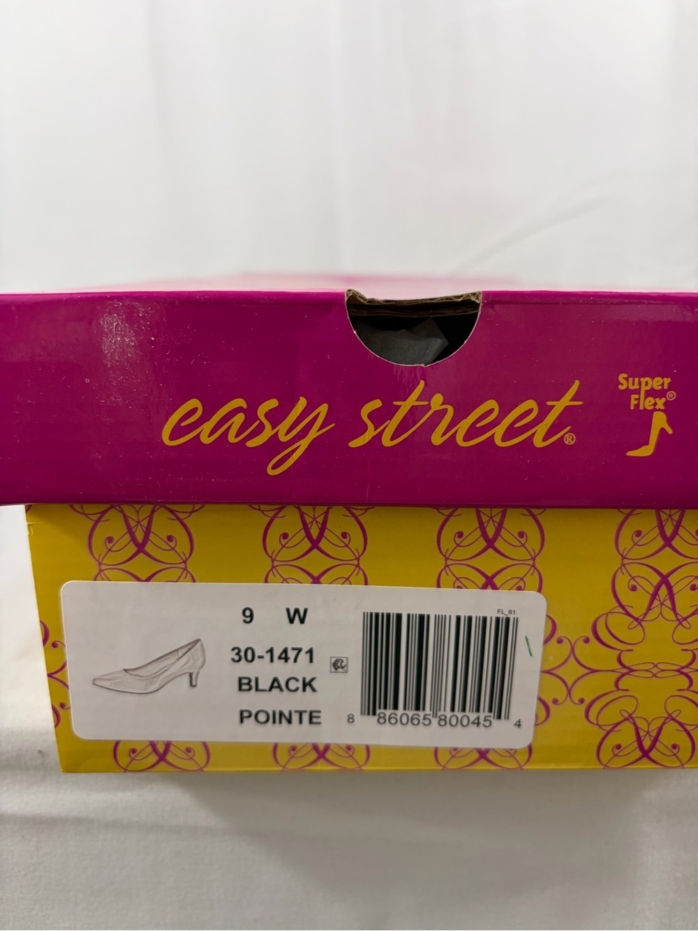 NWT Easy Street Women’s Size 9W Classic Black Pointed-Toe 2.5 Inch Heels Pumps - Picture 5 of 6